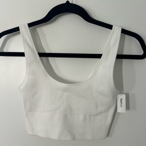 Gap White Ribbed Bralette